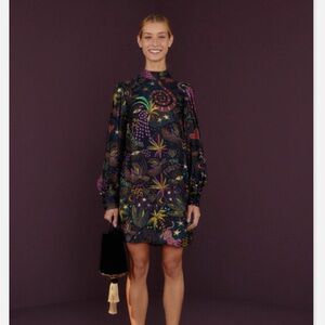 Farm Rio Amazonia Nature Print Blouson Mini Dress